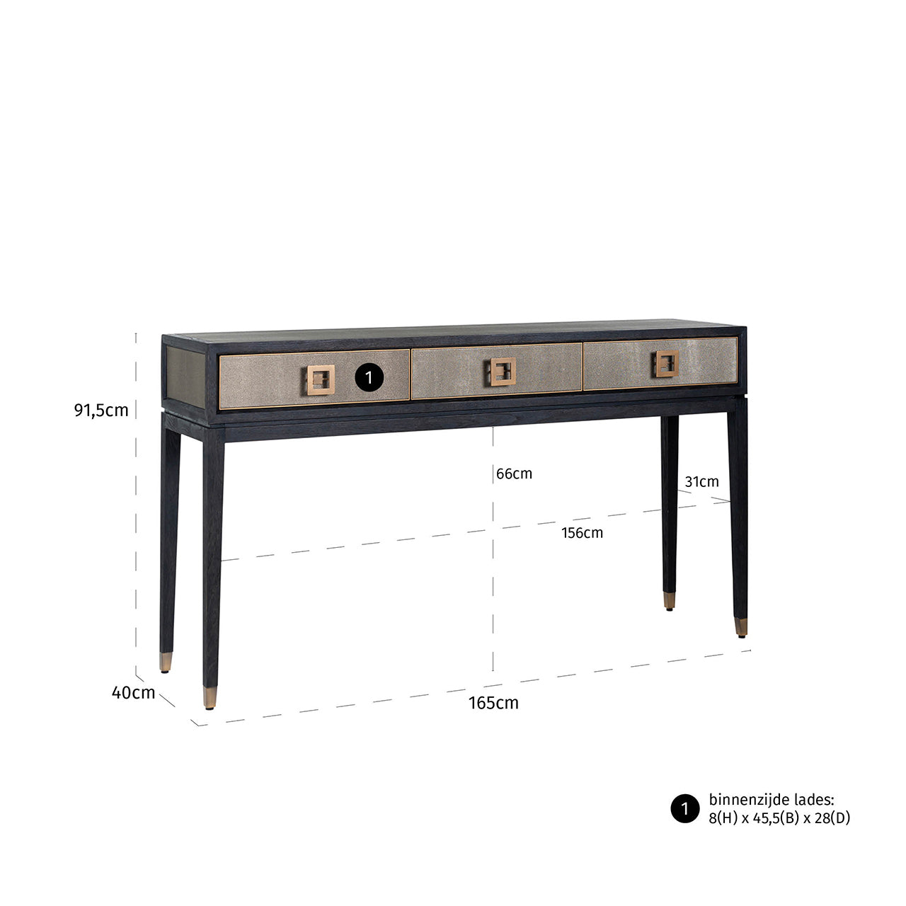 Richmond Interiors Bloomville Console Table in Gold  Nicholas John Interiors