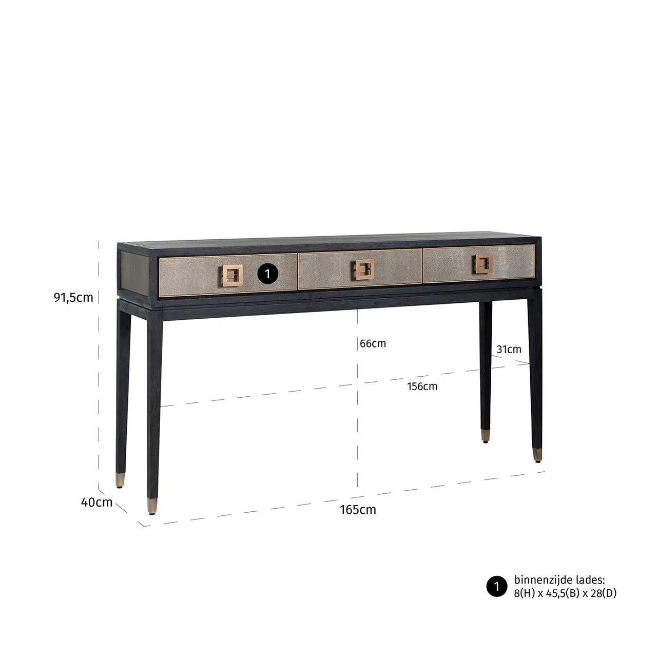 Richmond Interiors Bloomville Console Table in Gold  Nicholas John Interiors
