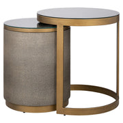 Richmond Interiors Bloomville End Table Set of 2 incl. Glass in Gold  Nicholas John Interiors