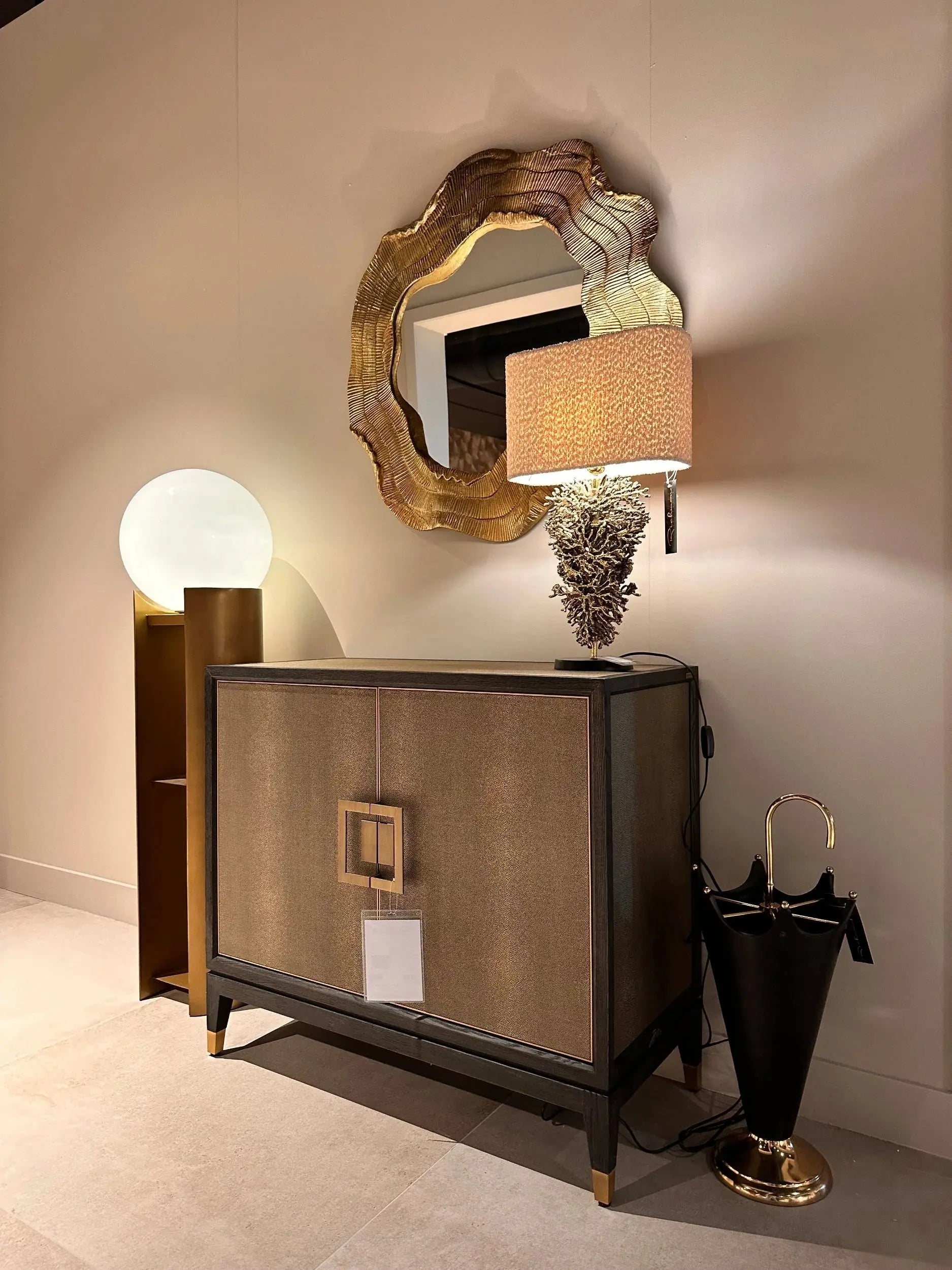 Richmond Interiors Bloomville Sideboard in Brass Shagreen   Nicholas John Interiors