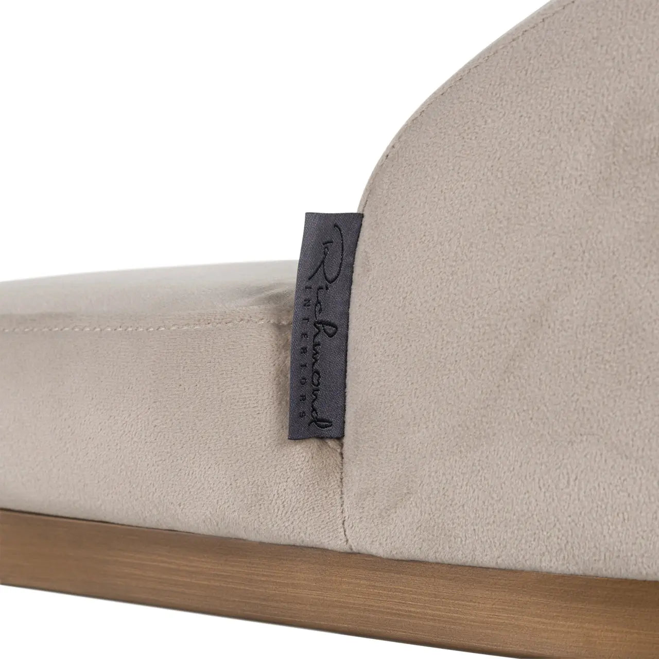 Richmond Interiors Bolton Bar Stool in Khaki Velvet and Brushed Gold (Set of 2)   Nicholas John Interiors