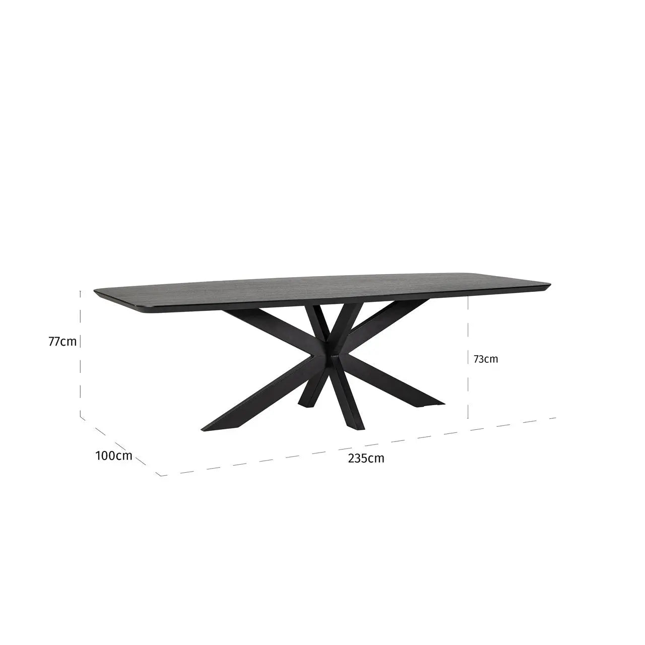 Richmond Interiors Bonvoy 235cm Dining Table in Black   Nicholas John Interiors