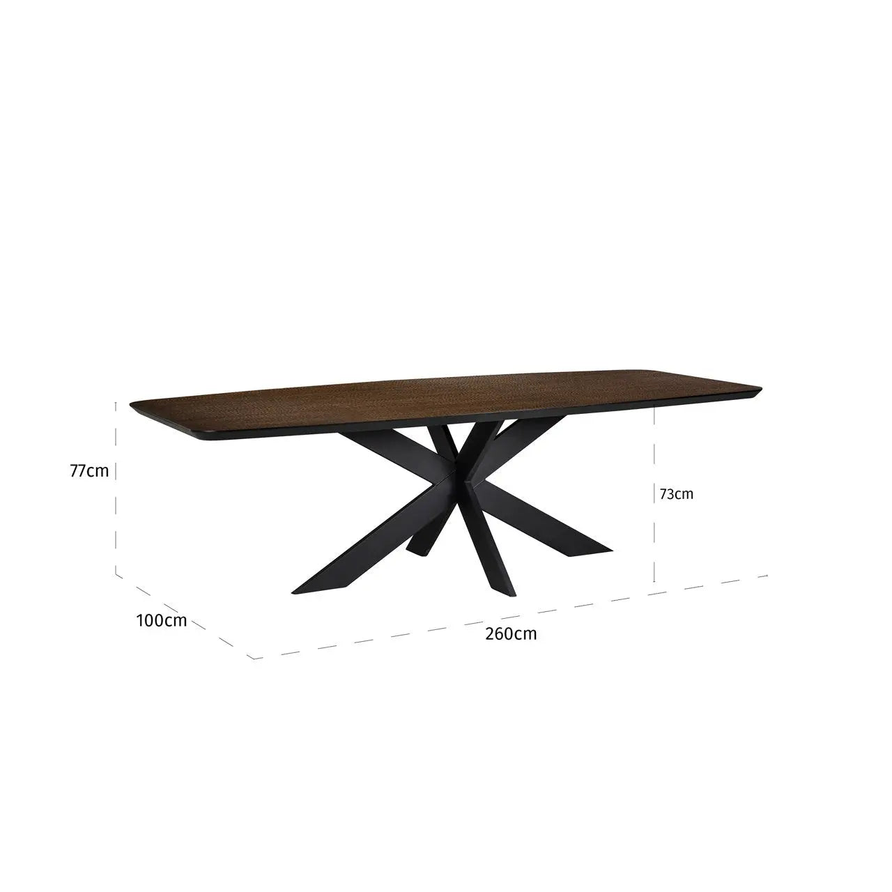 Richmond Interiors Bonvoy 260cm Dining Table in Brown   Nicholas John Interiors