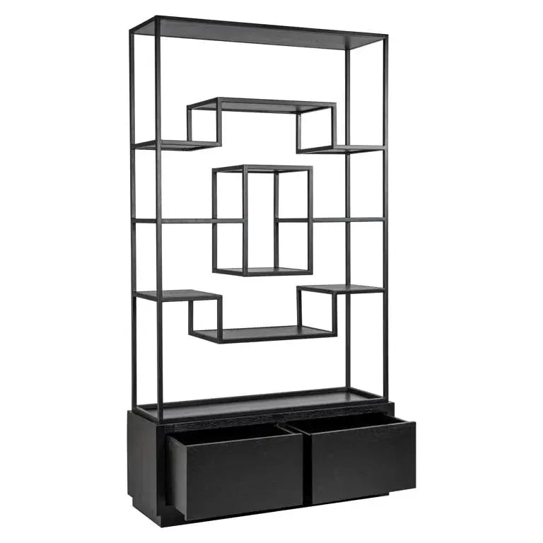 Richmond Interiors Bonvoy Display Cabinet in Black Oak Veneer   Nicholas John Interiors