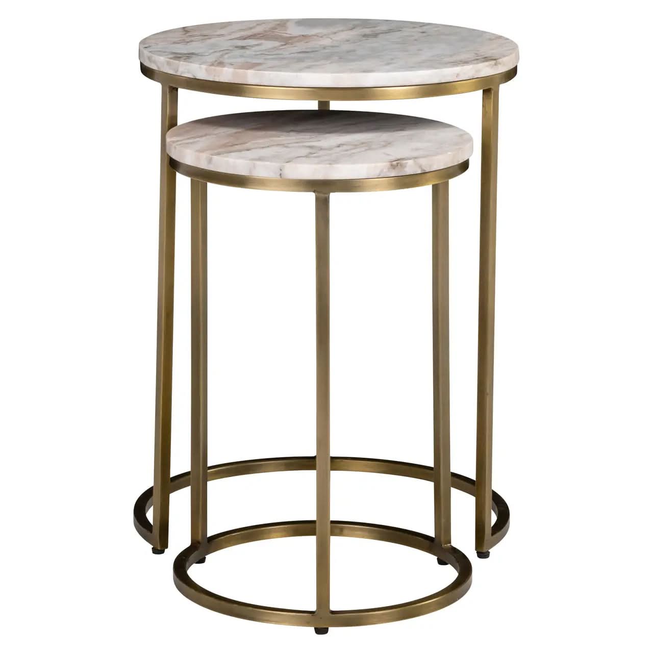 Richmond Interiors Bottega Blush Beige End Table (Set of 2)   Nicholas John Interiors