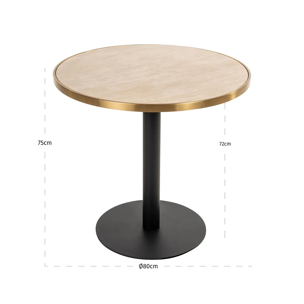 Richmond Interiors Brazza 80cm Bistro Table in Beige