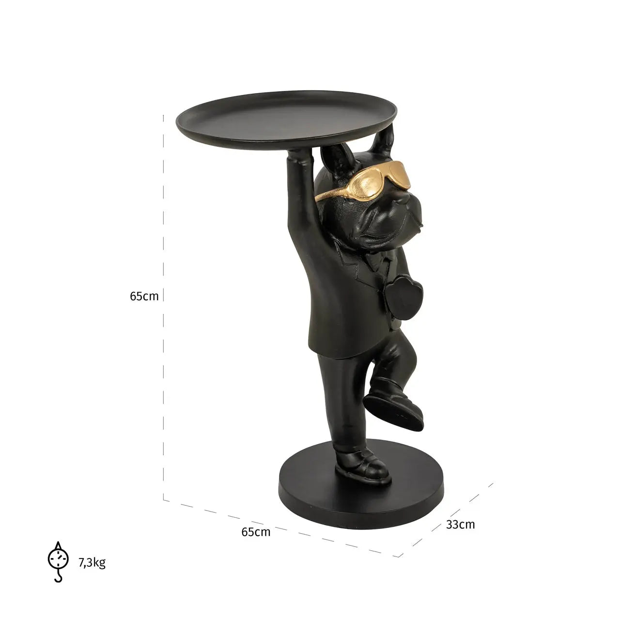 Richmond Interiors Bullie Black/Gold End Table   Nicholas John Interiors