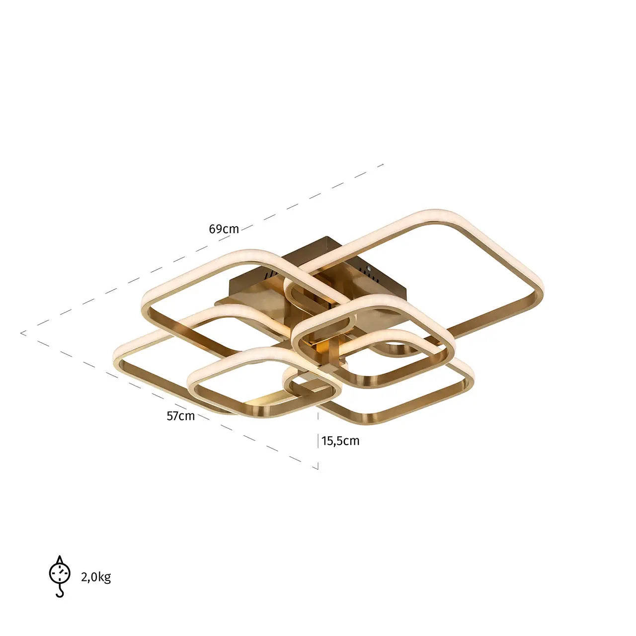 Richmond Interiors Cailey Ceiling Light in Brushed Gold  Nicholas John Interiors