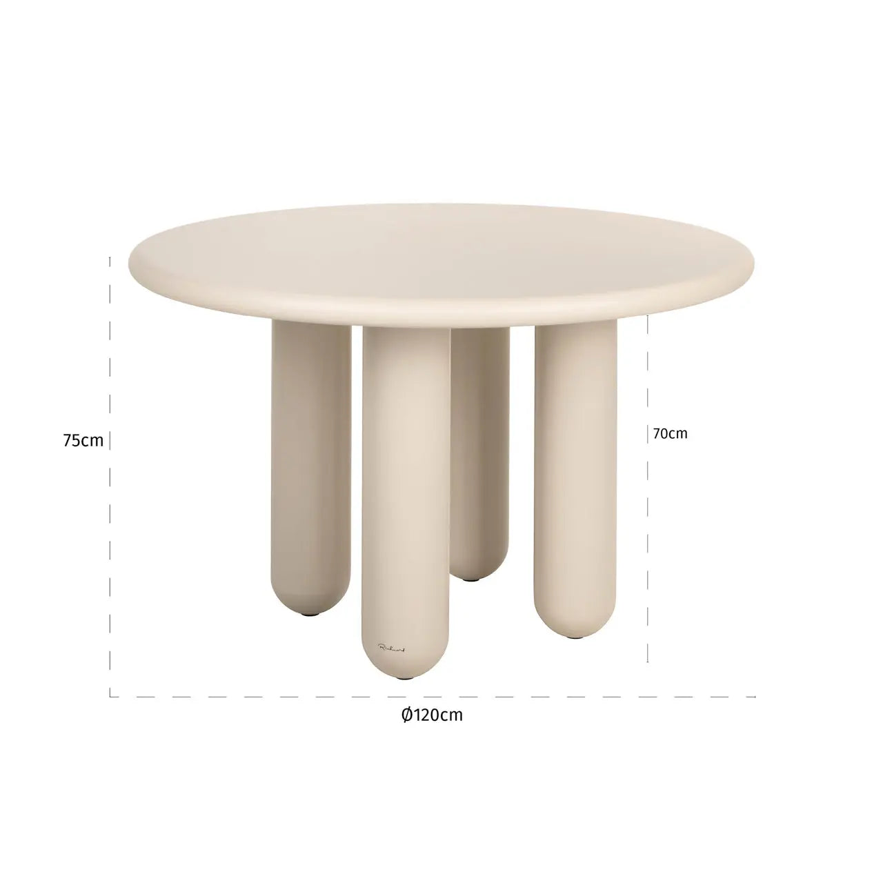 Richmond Interiors Calma 120cm Dining Table in Beige