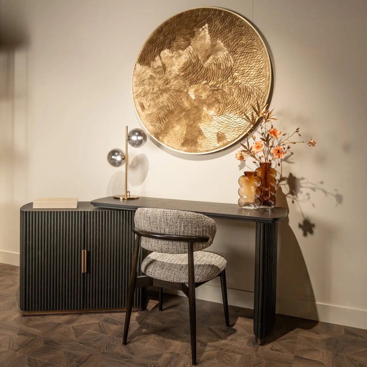 Richmond Interiors Cambon 2-Doors Desk in Dark Coffee  Nicholas John Interiors