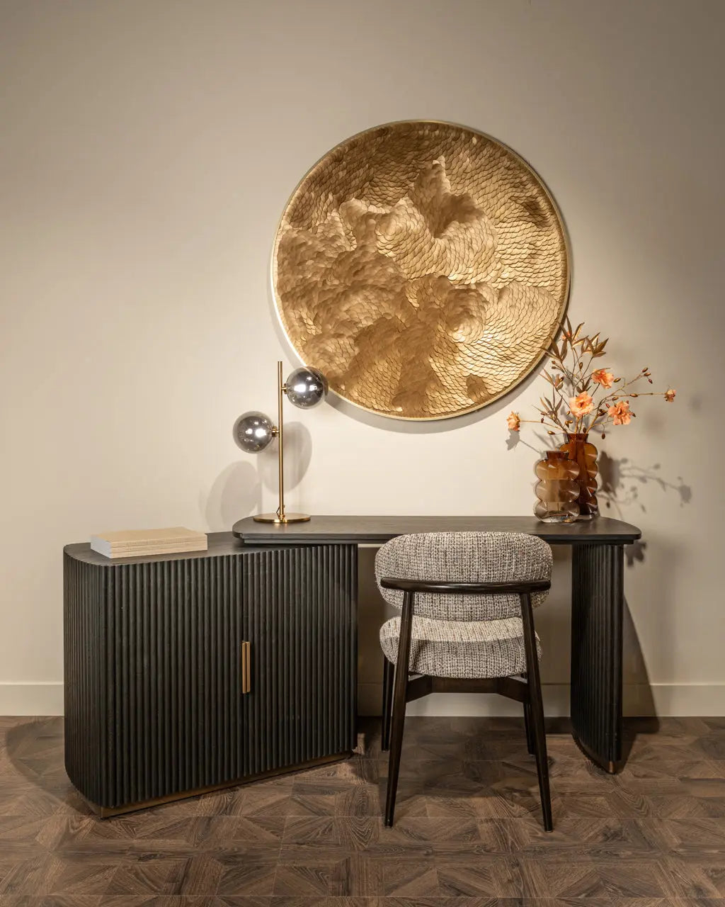 Richmond Interiors Cambon 2-Doors Desk in Dark Coffee  Nicholas John Interiors