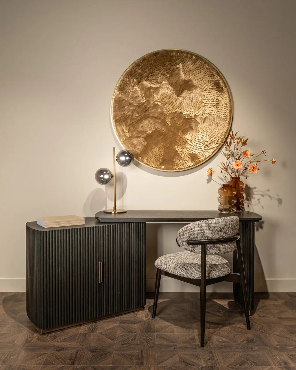 Richmond Interiors Cambon 2-Doors Desk in Dark Coffee  Nicholas John Interiors