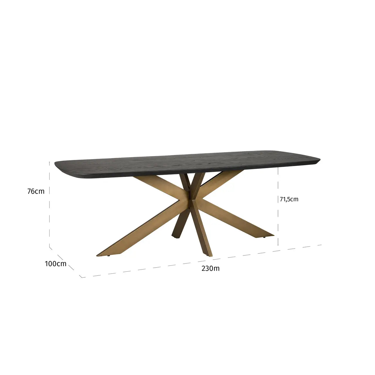 Richmond Interiors Cambon Danish Oval 230cm Dining Table in Dark Coffee   Nicholas John Interiors
