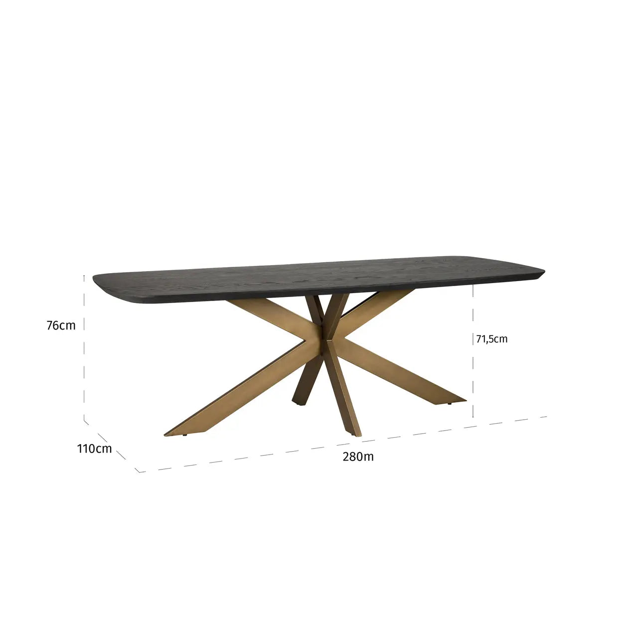 Richmond Interiors Cambon Danish Oval 280cm Dining Table in Dark Coffee   Nicholas John Interiors