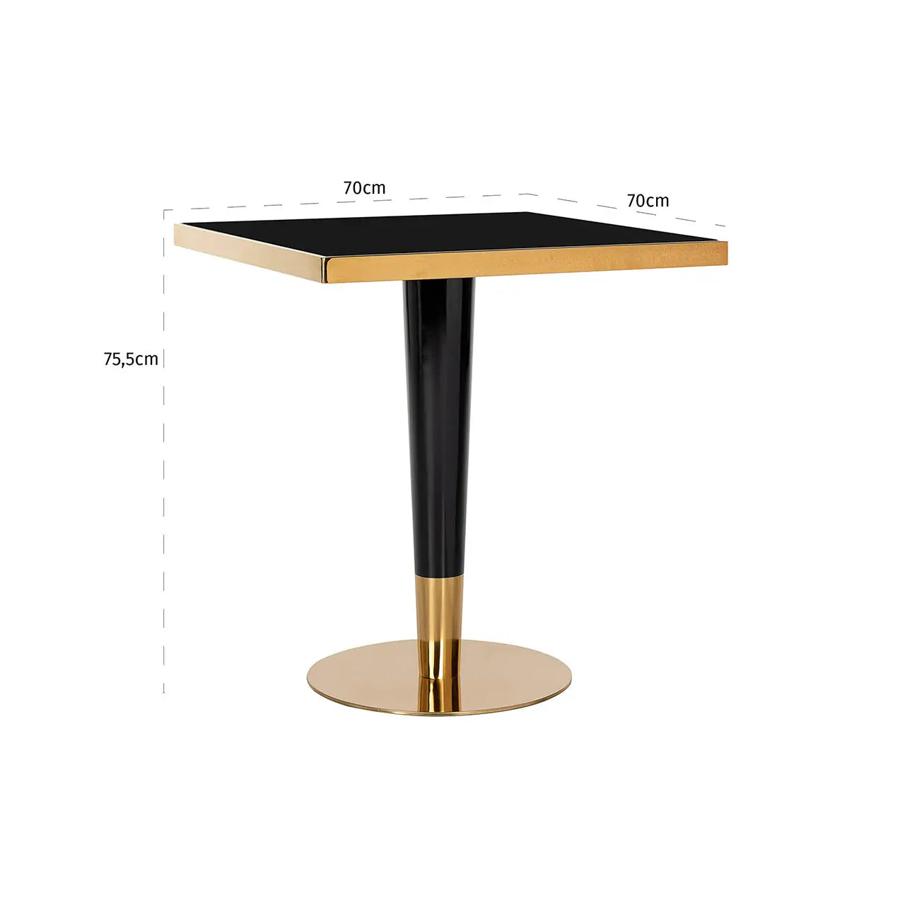 Richmond Interiors Can Roca Bistro Table in Black/Gold  Nicholas John Interiors