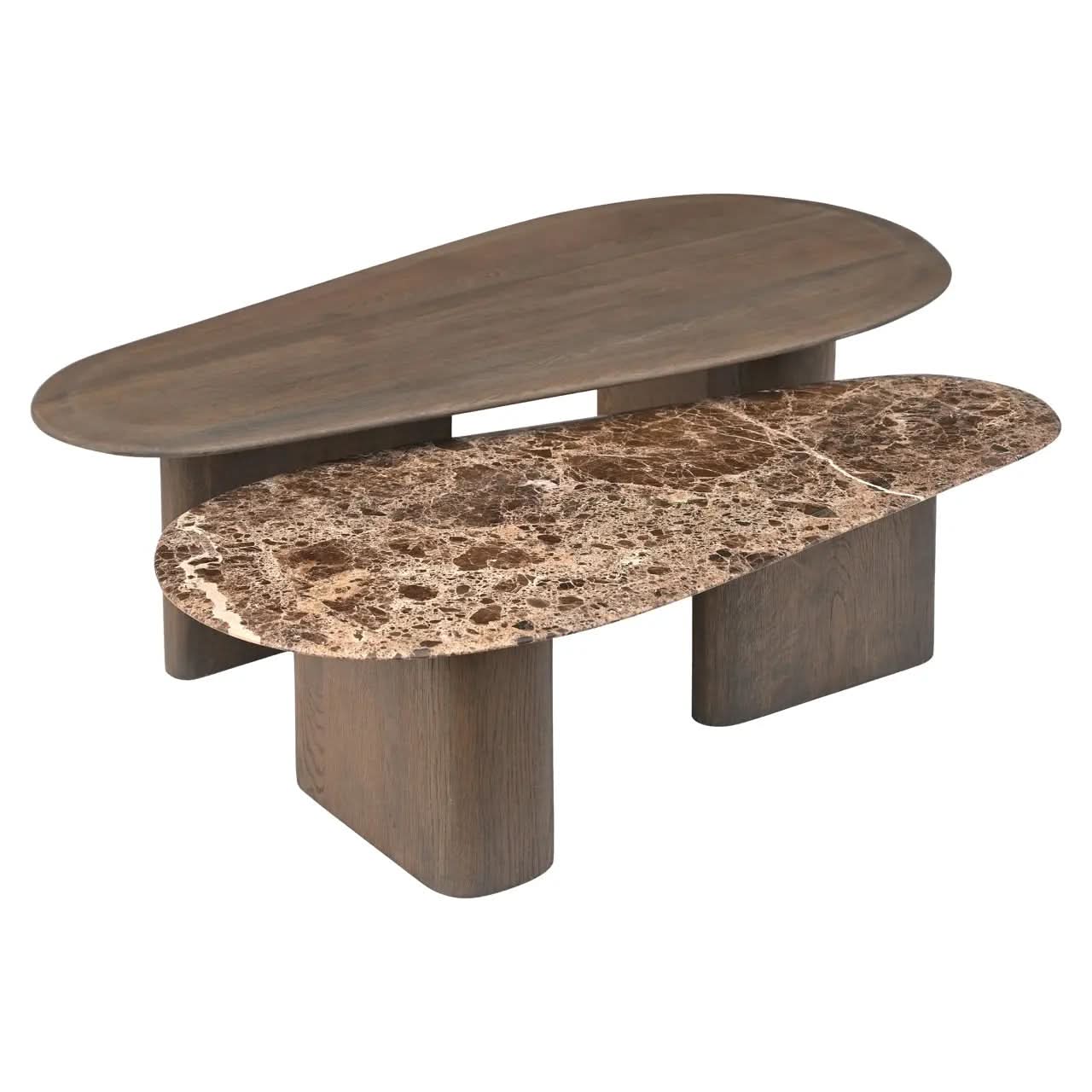 Richmond Interiors Castello Smoked Charchoal Coffee Table (Set of 2)   Nicholas John Interiors