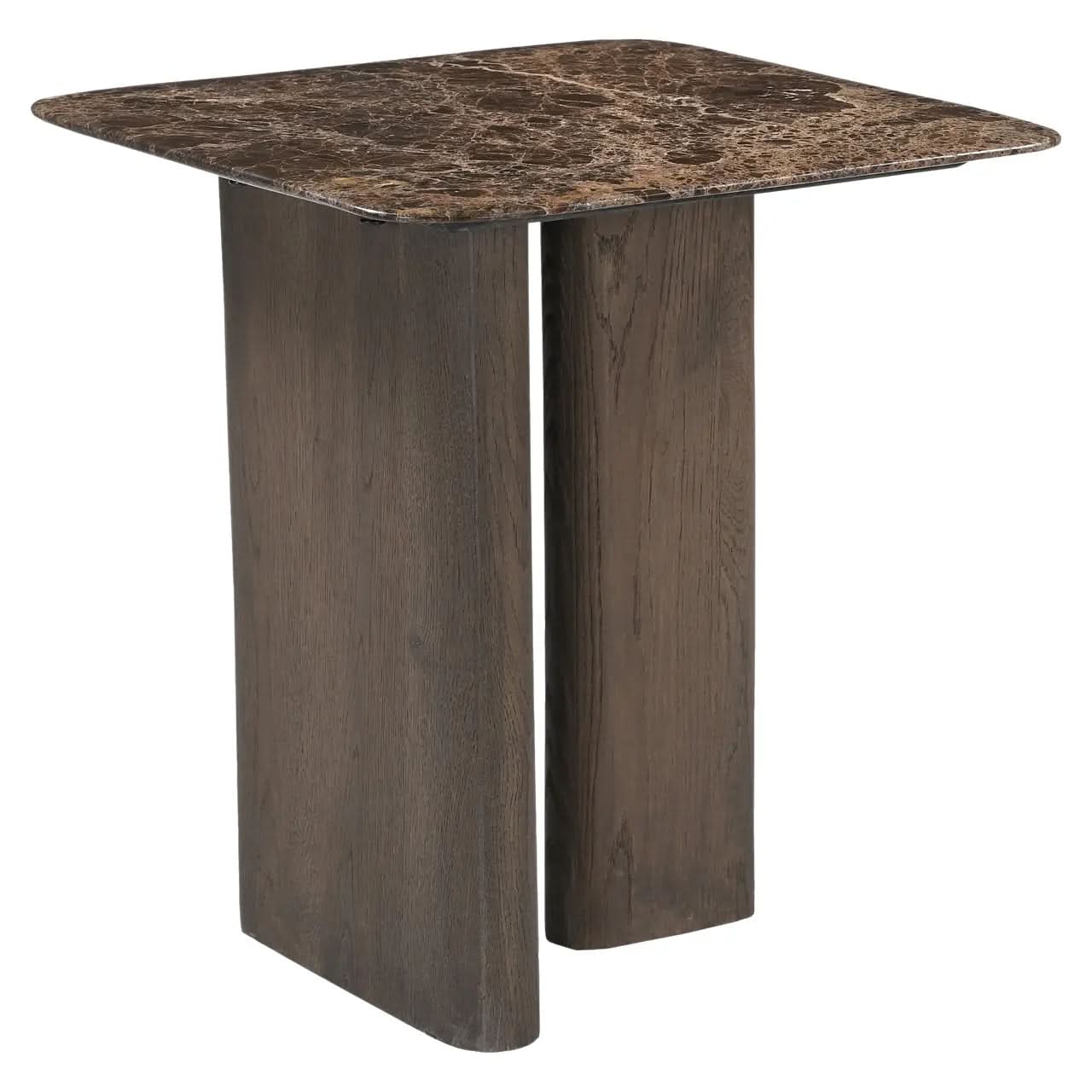Richmond Interiors Castello Smoked Charchoal Marble Top End Table   Nicholas John Interiors