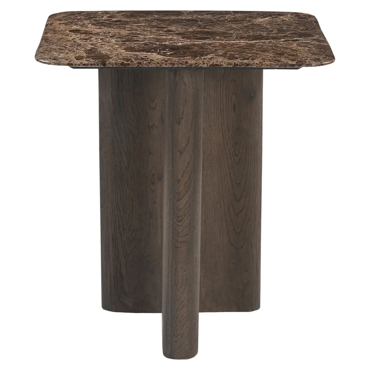 Richmond Interiors Castello Smoked Charchoal Marble Top End Table   Nicholas John Interiors