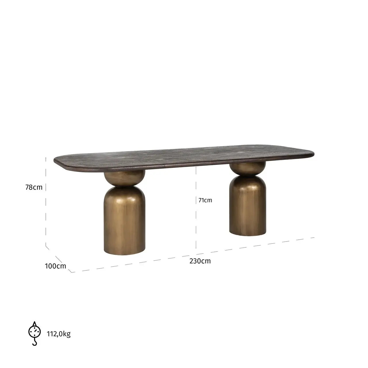 Richmond Interiors Cavo 230cm Dining Table in Brown   Nicholas John Interiors