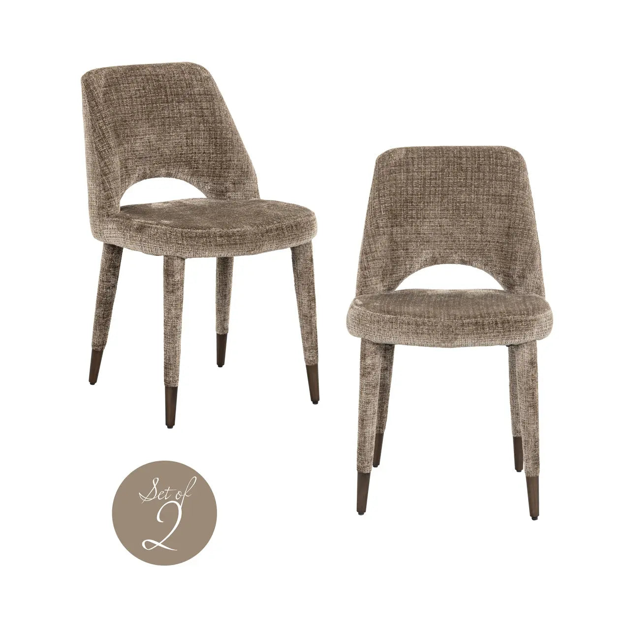 Richmond Interiors Cecilia Chair in Stone Chenille Set of 2   Nicholas John Interiors