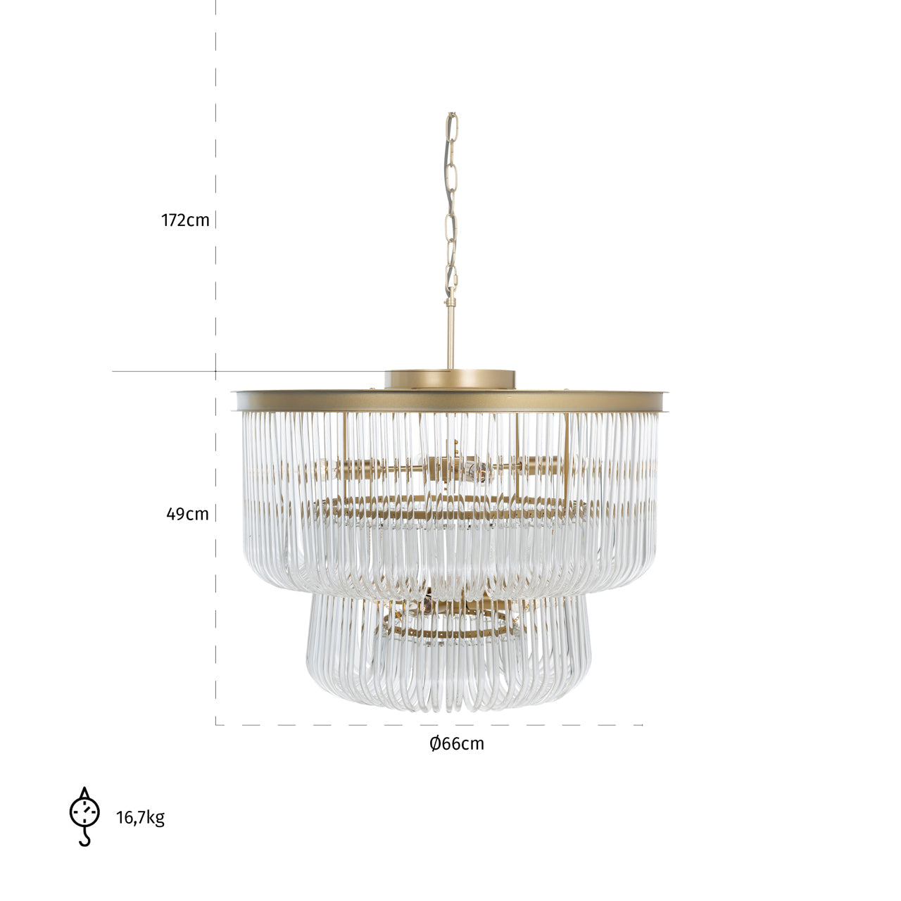 Richmond Interiors Chandelier Romy brushed gold  Nicholas John Interiors