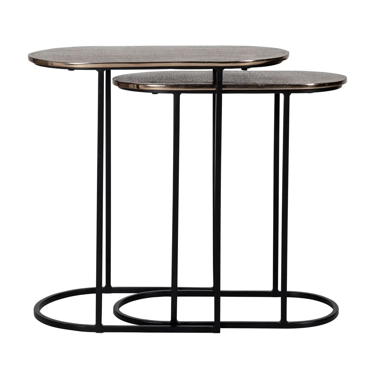 Richmond Interiors Chandon Champagne Gold End Table (Set of 2)   Nicholas John Interiors