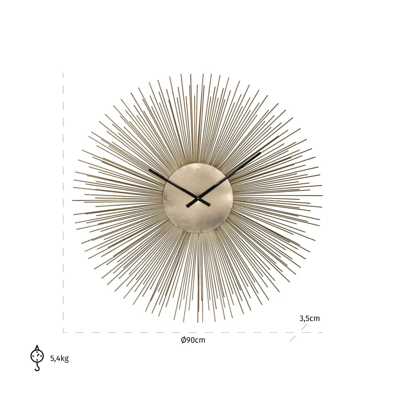 Richmond Interiors Chasin Clock in Gold  Nicholas John Interiors