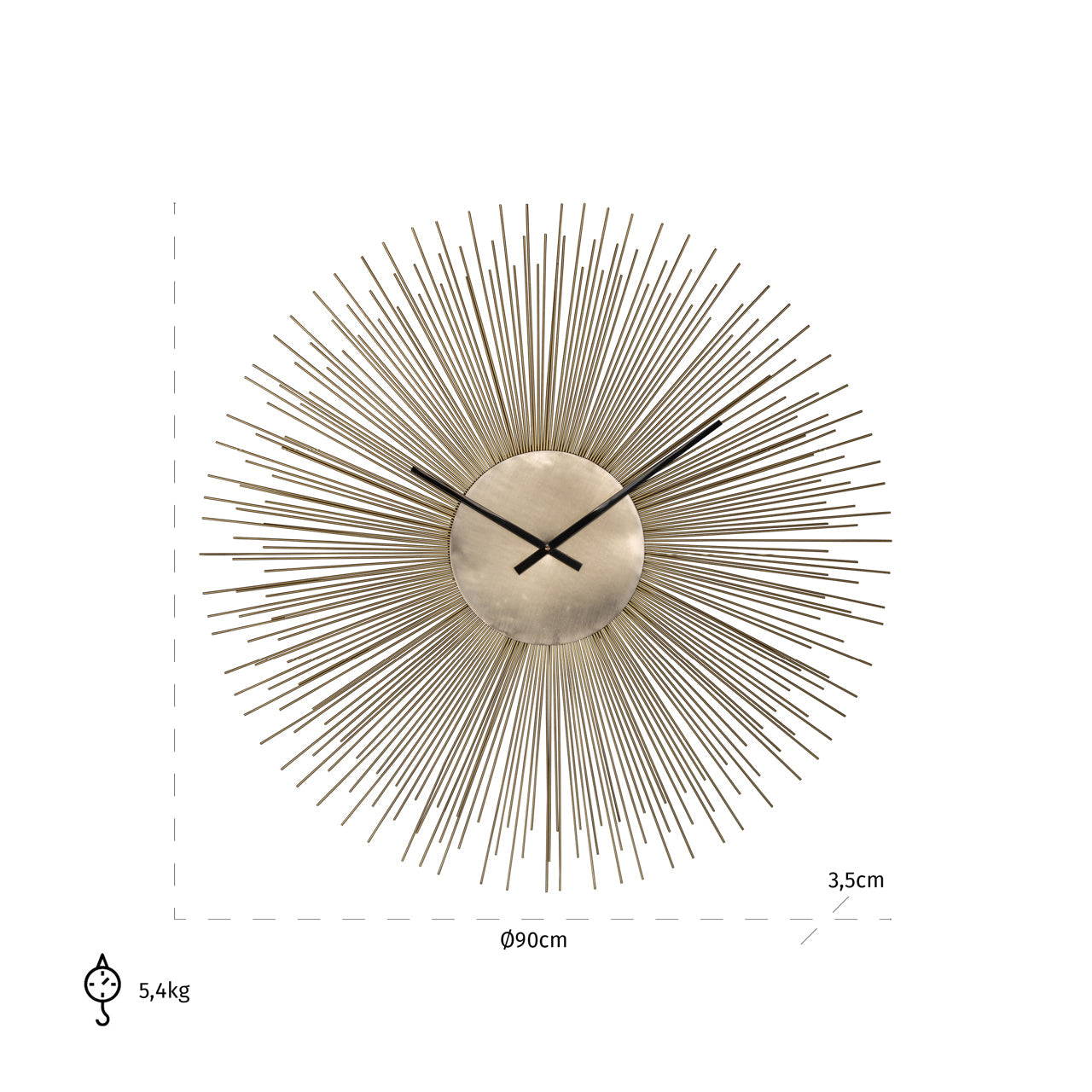 Richmond Interiors Clock Chasin gold - Nicholas John Interiors