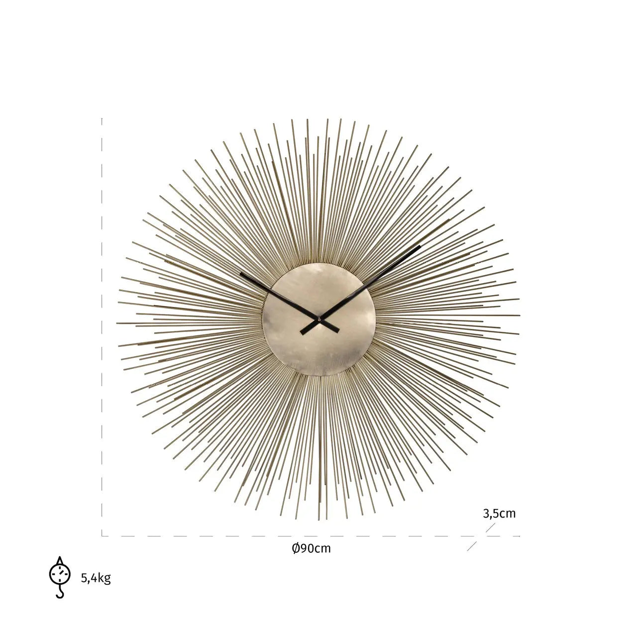 Richmond Interiors Chasin Clock in Gold   Nicholas John Interiors