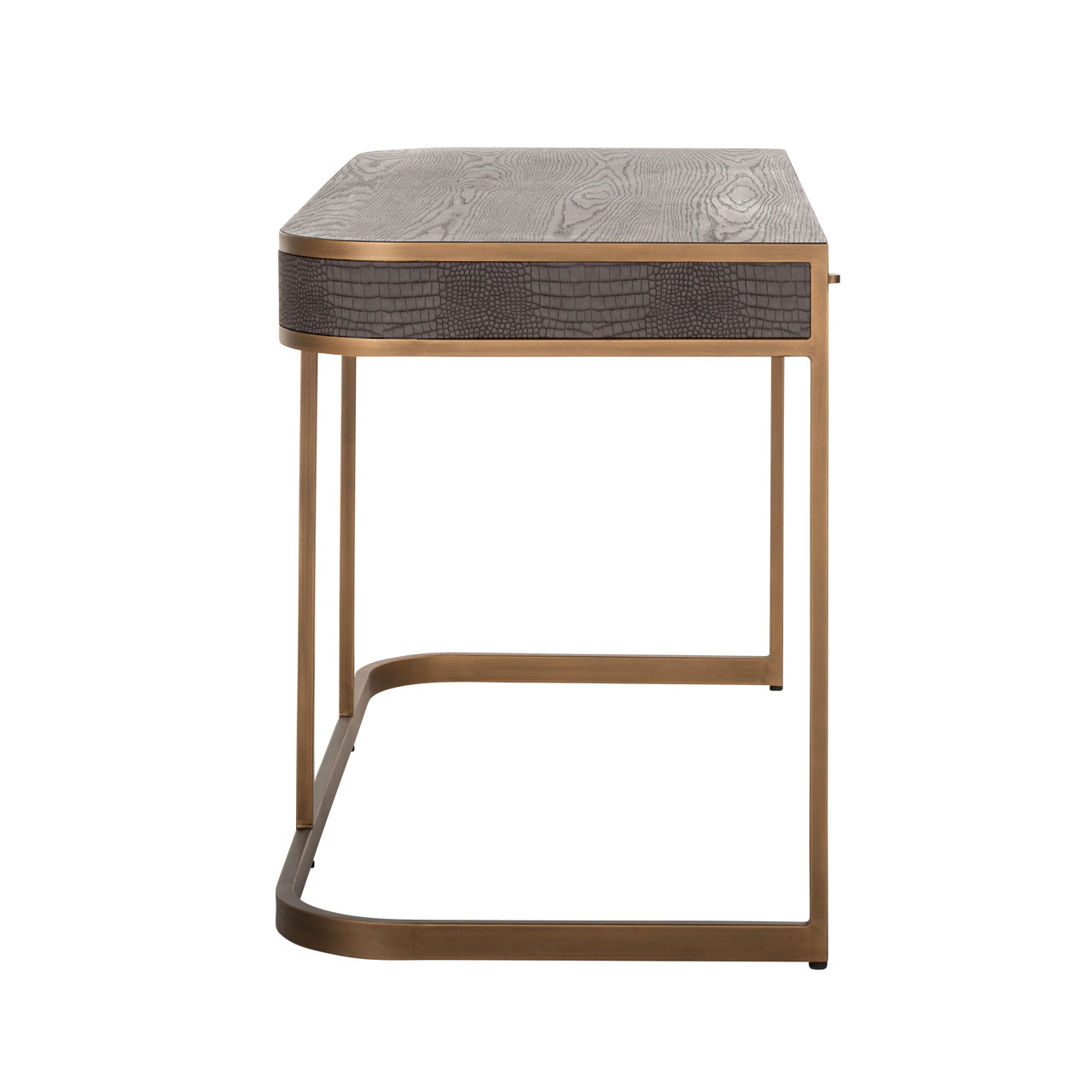 Richmond Interiors Classio Desk in Brushed Gold  Nicholas John Interiors