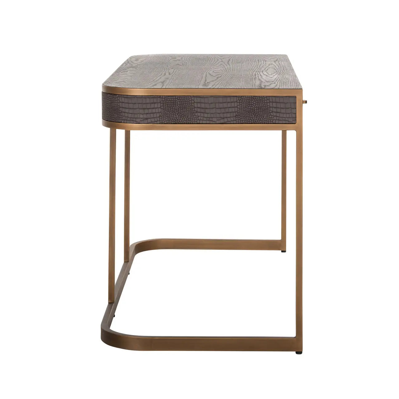 Richmond Interiors Classio Desk in Brushed Gold  Nicholas John Interiors