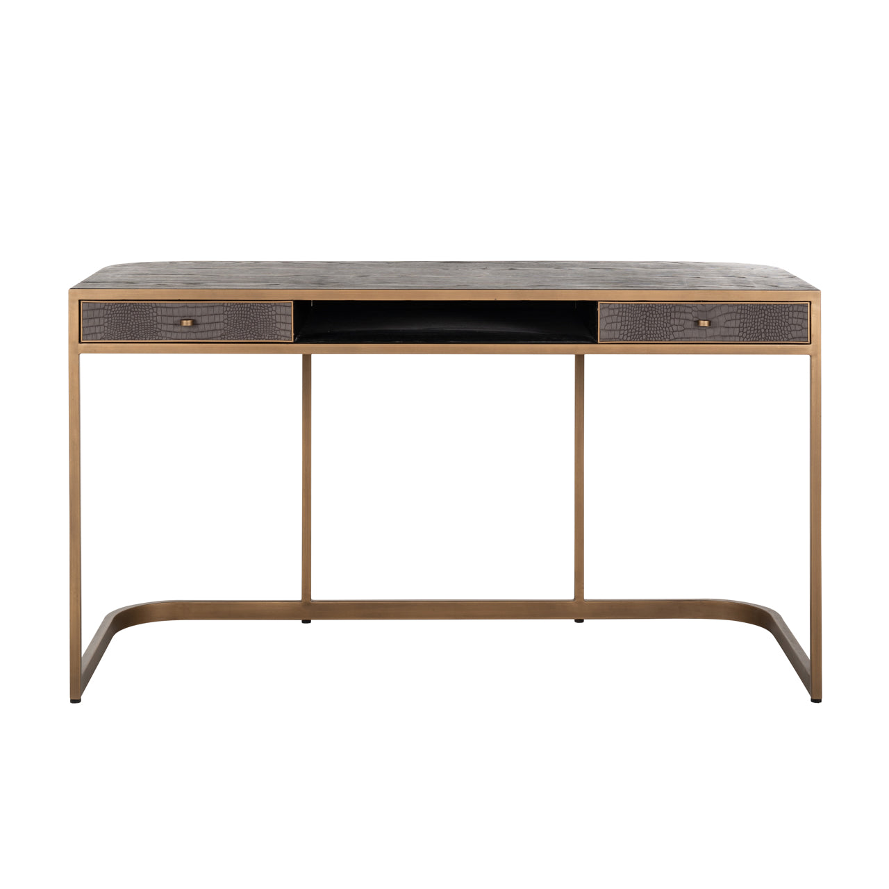 Richmond Interiors Classio Desk in Brushed Gold  Nicholas John Interiors