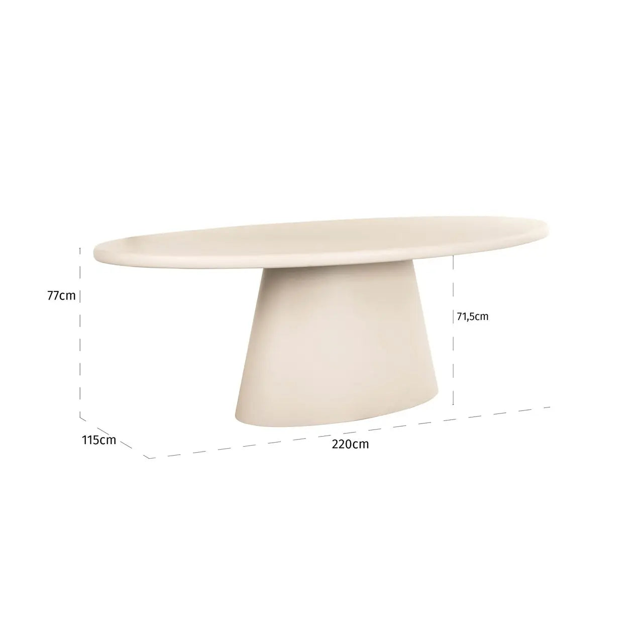 Richmond Interiors Clayton 220cm Dining Table in Beige   Nicholas John Interiors