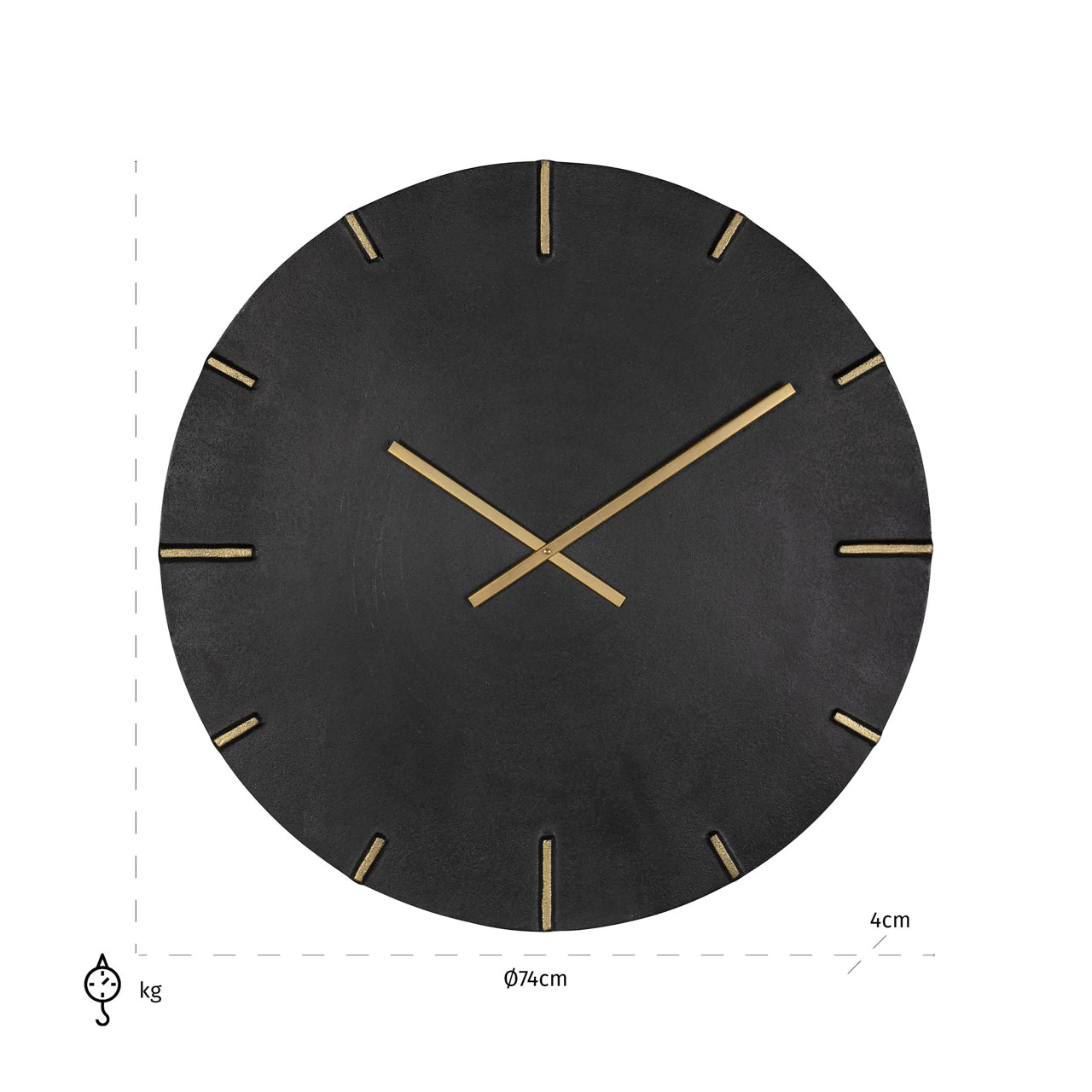 Richmond Interiors Clock Bilal black/gold  Nicholas John Interiors