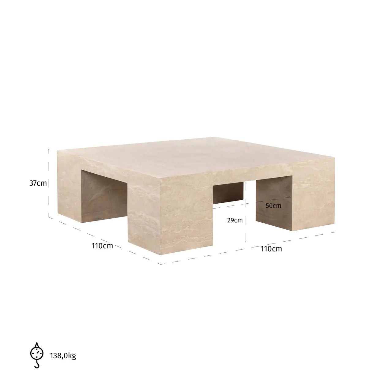 Richmond Interiors Biltmore Square Coffee Table in Beige