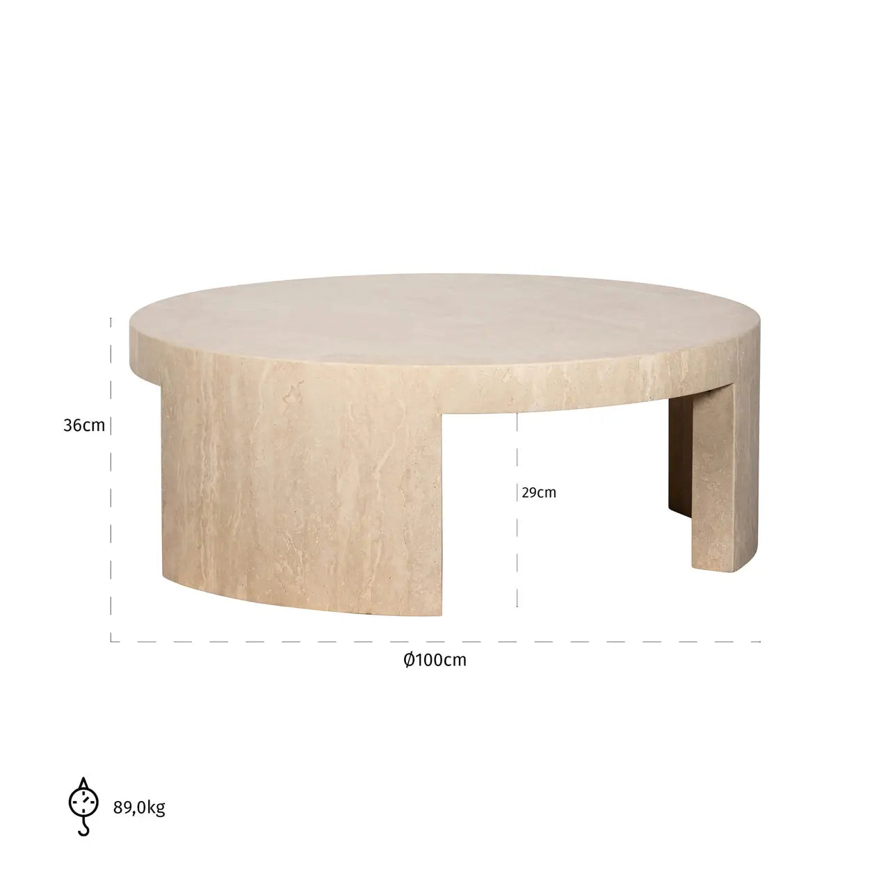 Richmond Interiors Biltmore Round Coffee Table in Beige