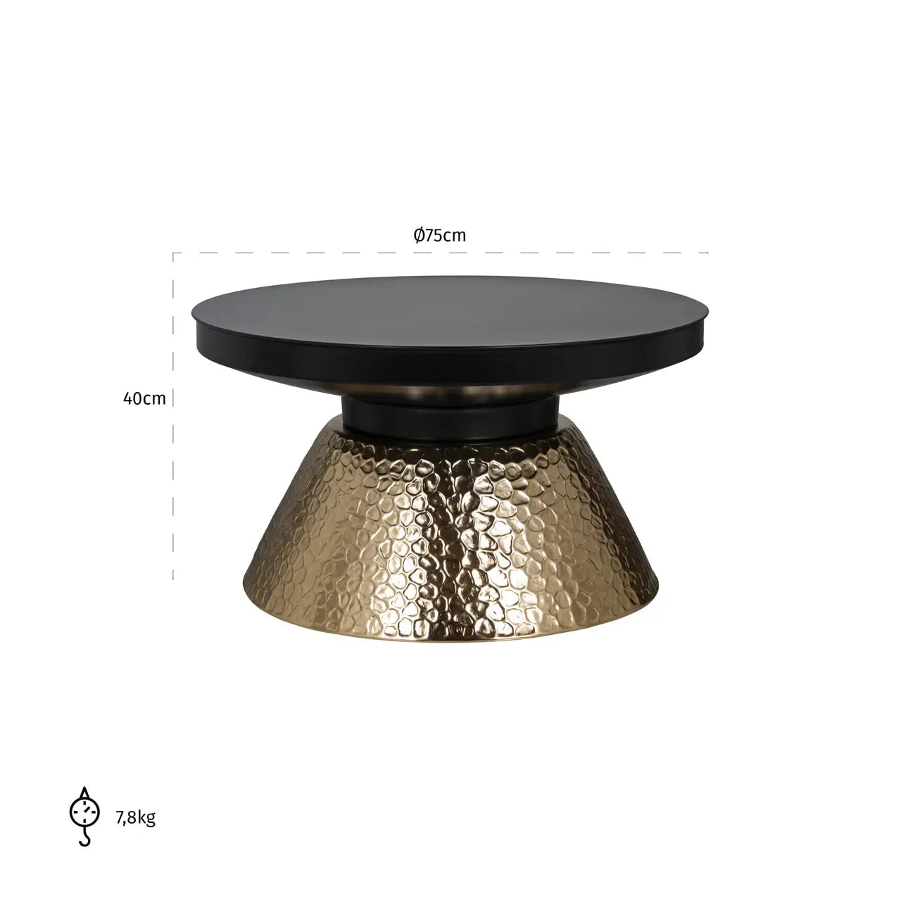 Richmond Interiors Freddie Coffee Table in Black/Gold