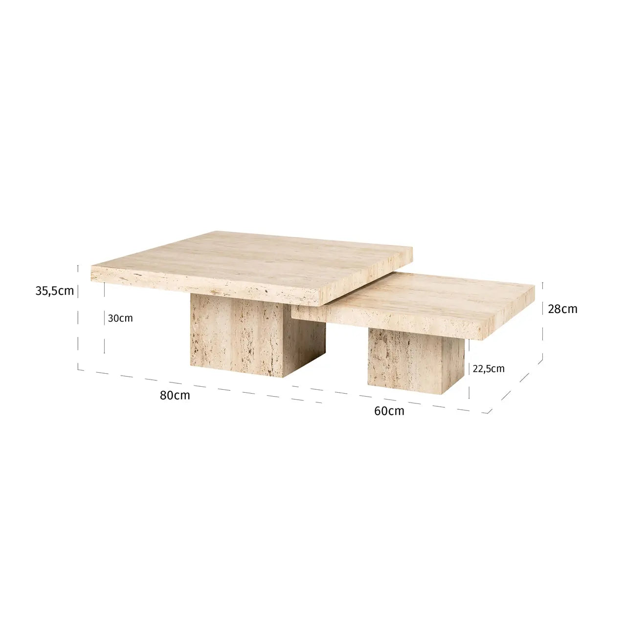 Richmond Interiors La Cantera Set of 2 Coffee Table in Beige