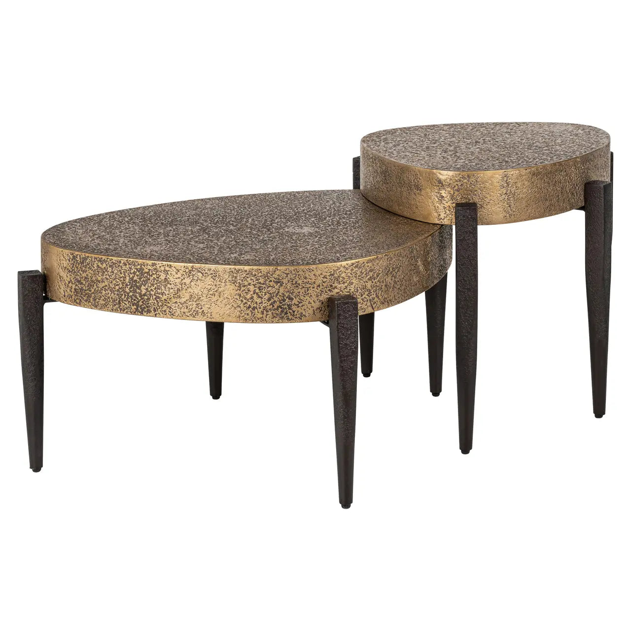 Richmond Interiors Marquee Set of 2 Coffee Table in Black/Gold