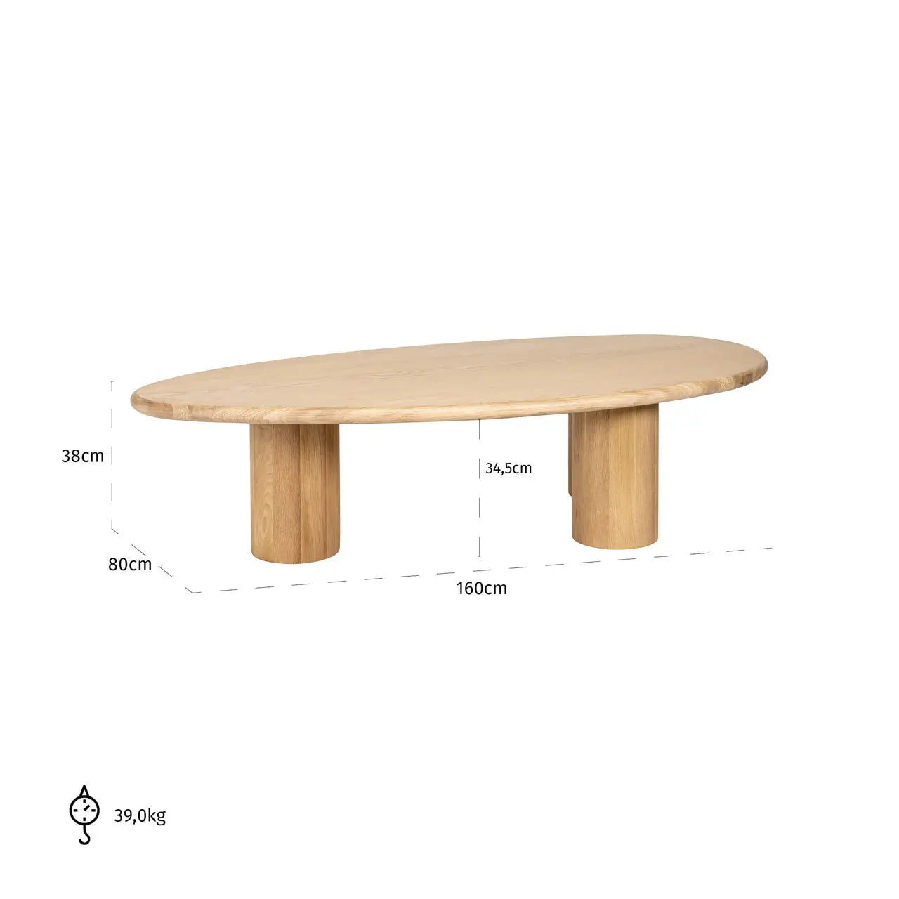 Richmond Interiors Oakley Coffee Table in Natural Oak