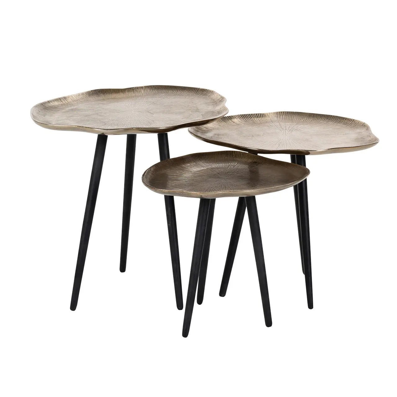 Richmond Interiors Volenta Set of 3 Coffee Table in Champagne Gold