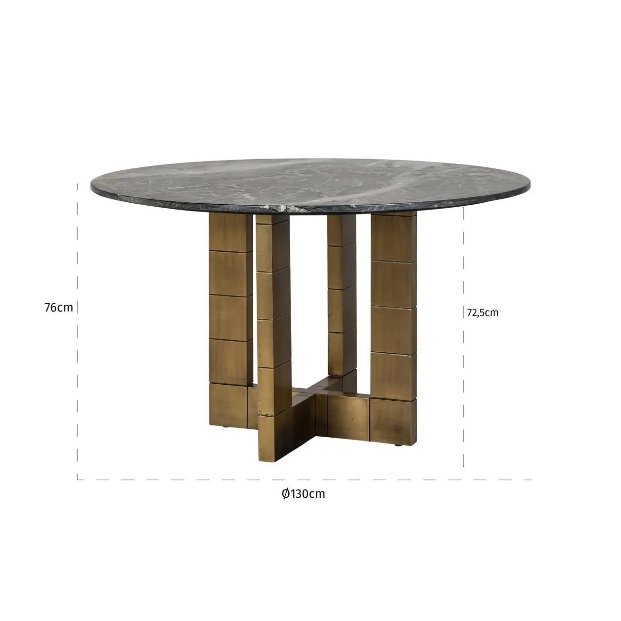 Richmond Interiors Collada 130 Dining Table in Black/Gold   Nicholas John Interiors