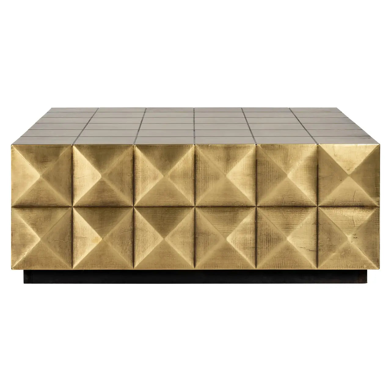 Richmond Interiors Collada Coffee Table in Brushed Gold with Glass Top  Nicholas John Interiors