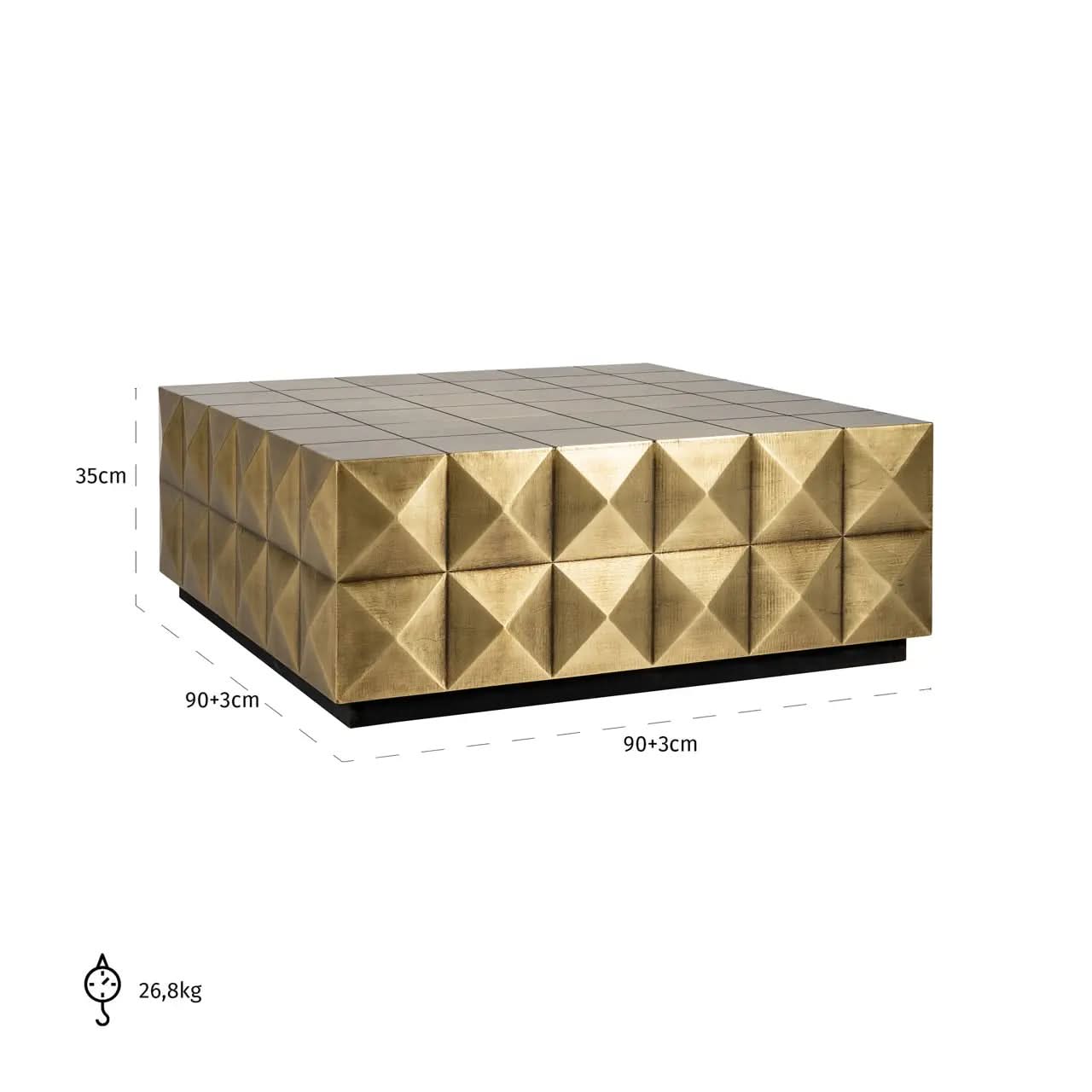 Richmond Interiors Collada Coffee Table in Brushed Gold with Glass Top   Nicholas John Interiors