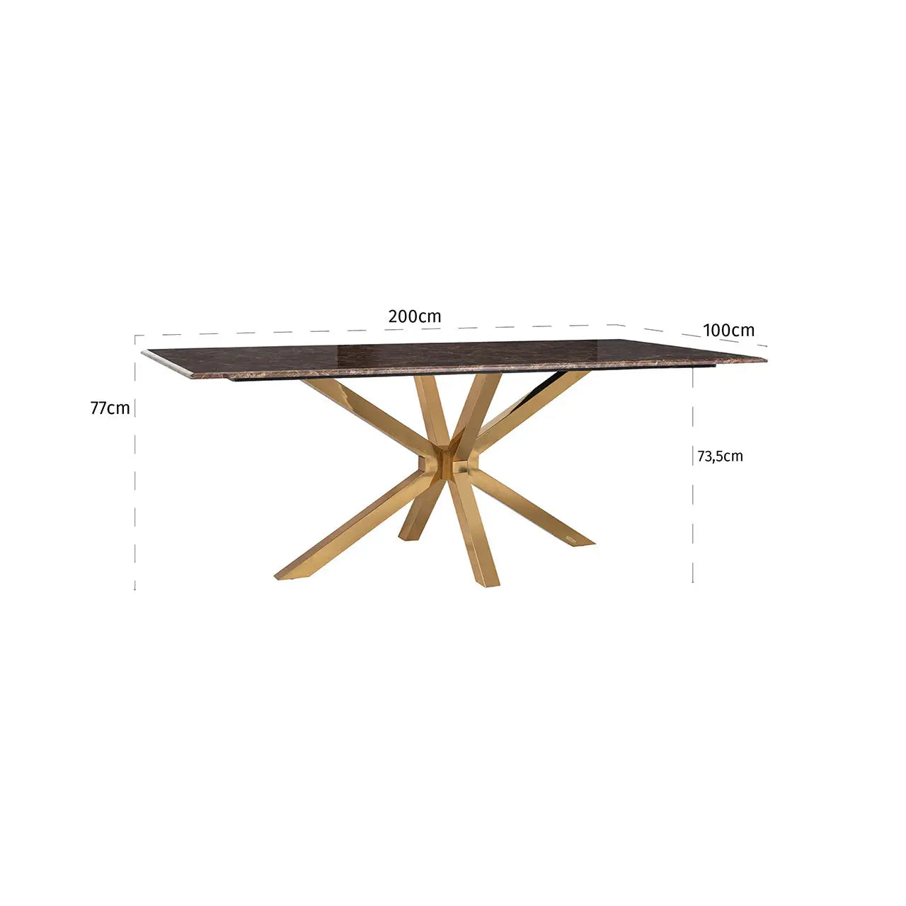 Richmond Interiors Conrad Dining Table in Gold   Nicholas John Interiors