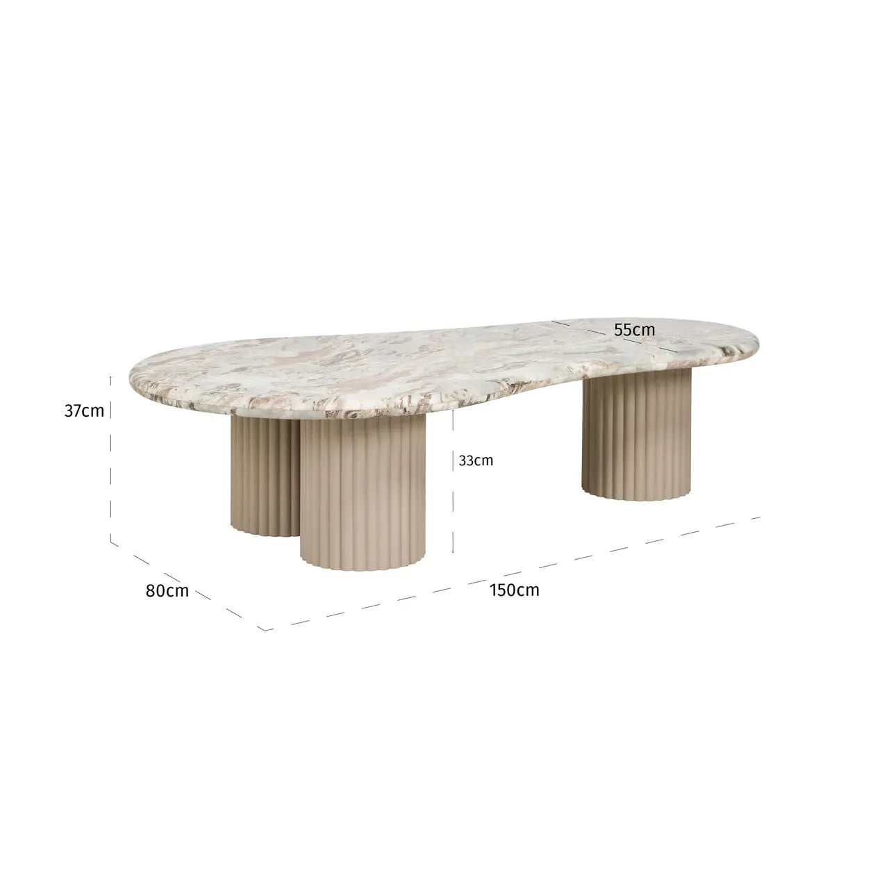 Richmond Interiors Coronel Coffee Table in Beige   Nicholas John Interiors