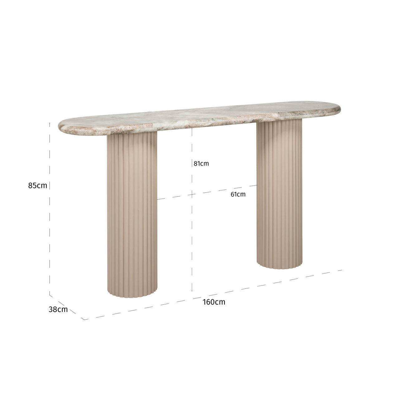 Richmond Interiors Coronel Console Table in Beige  Nicholas John Interiors