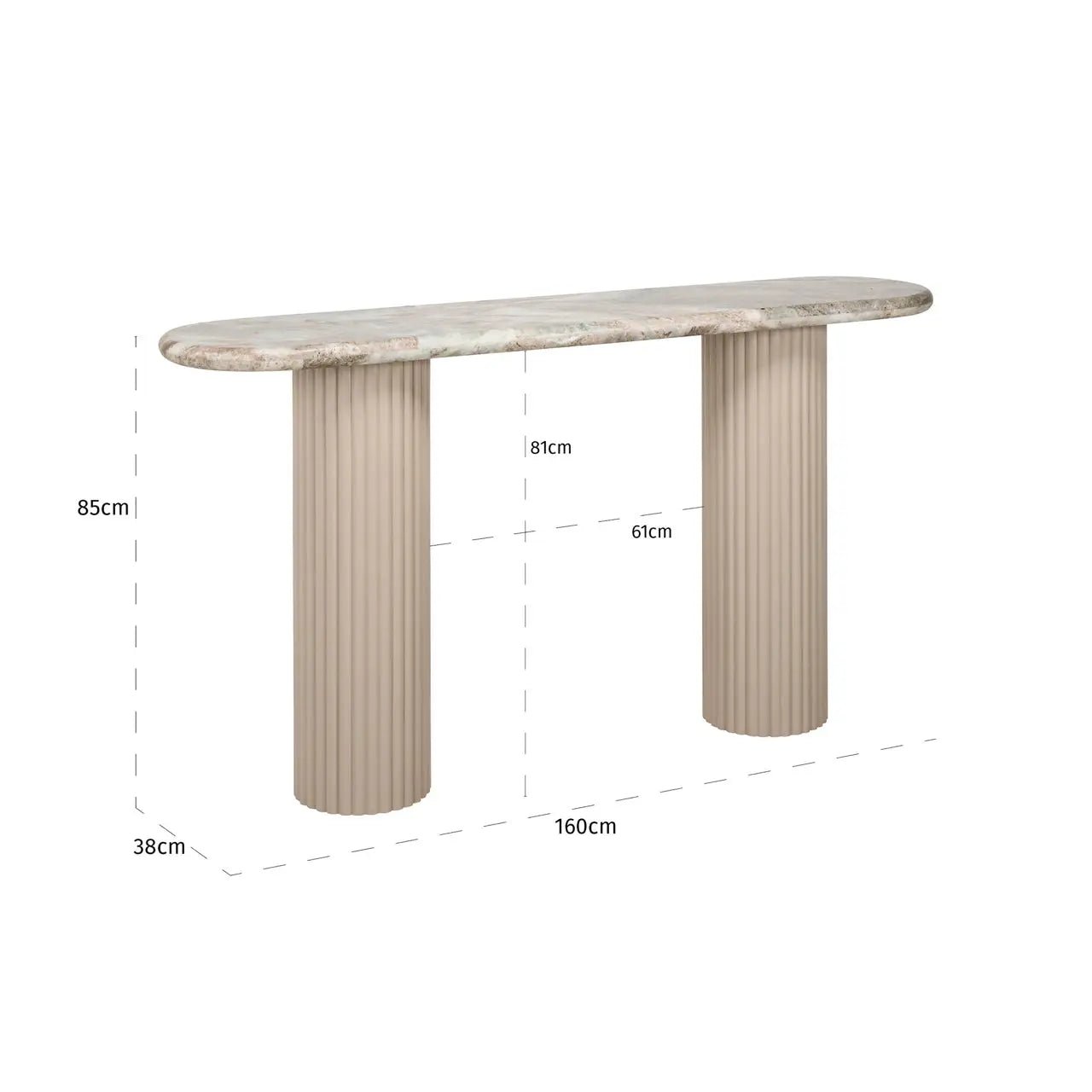 Richmond Interiors Coronel Console Table in Beige  Nicholas John Interiors