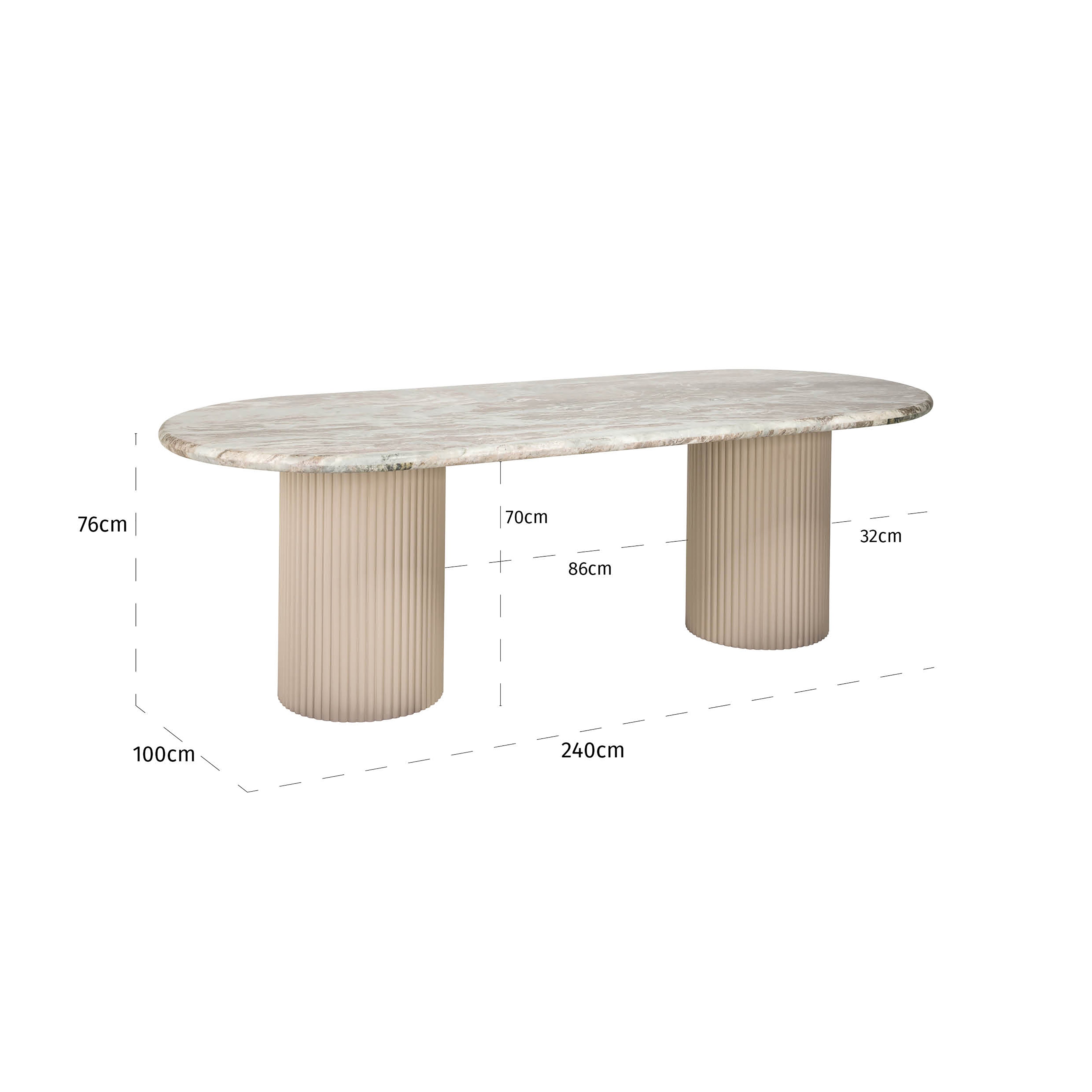 Richmond Interiors Coronel Dining Table 240 in Beige  Nicholas John Interiors