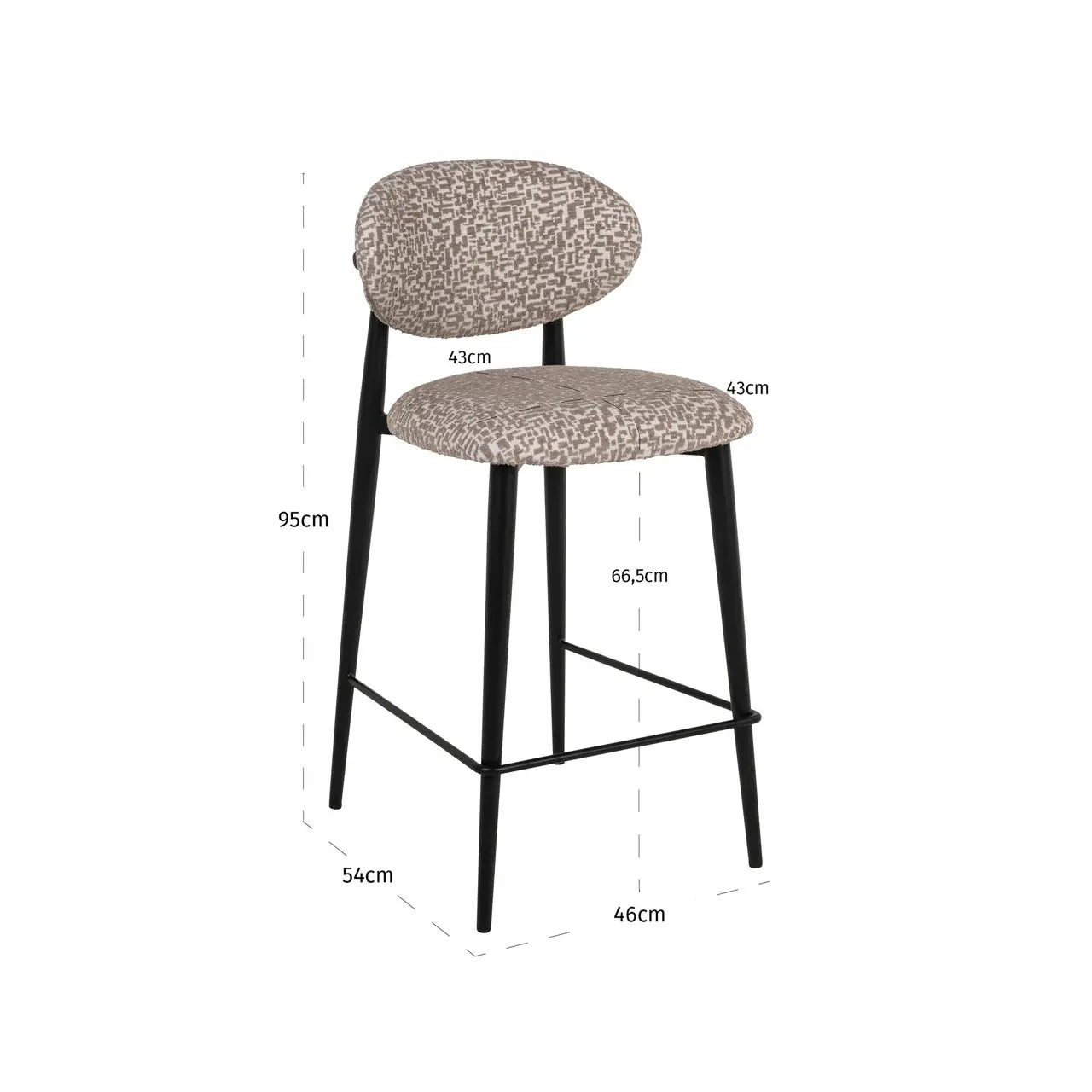 Richmond Interiors Dantes Geometric Counter Stool in Natural   Nicholas John Interiors